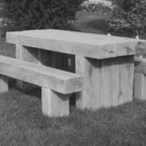 Wooden Sleeper Table In Black And White