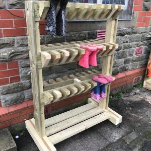 Wooden Double Sided Welly Storage
