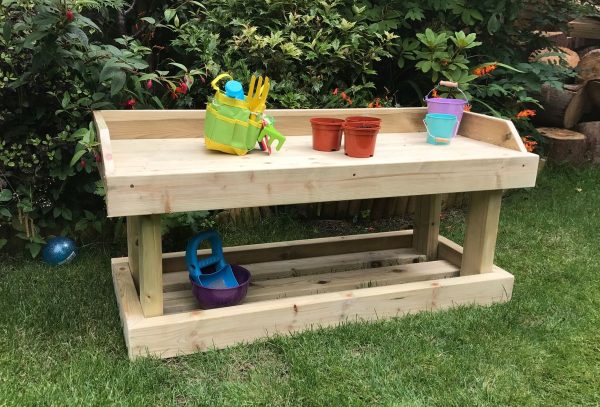 Wooden Handy Hobby Bench In Garden