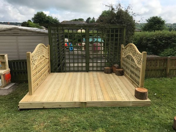 Wooden Stage On Grass