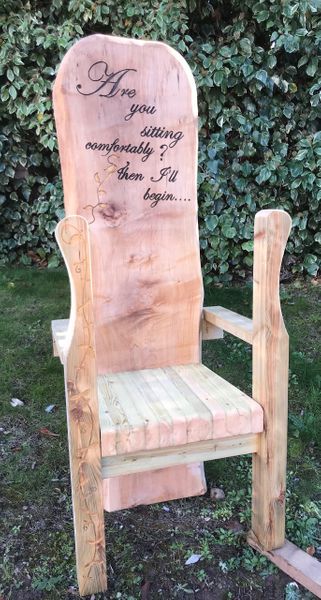 Large Wooden Bespoke Story Telling Chair