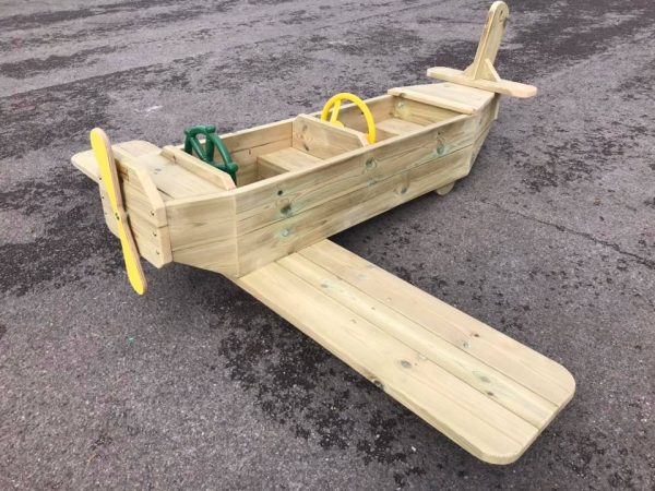 Side View Of Wooden Plane For Kids
