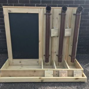 Brown Posting Pipes With Chalkboard