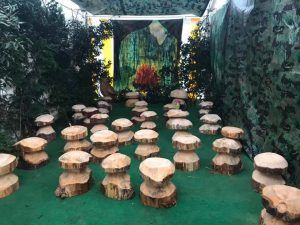 Wooden Hand Carved Mushroom Seats