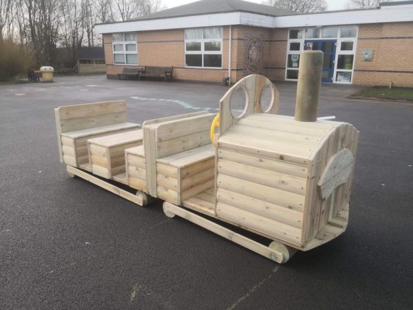 Outdoor Wooden Train For Children