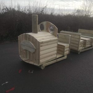 Wooden Train With Carriage For Children