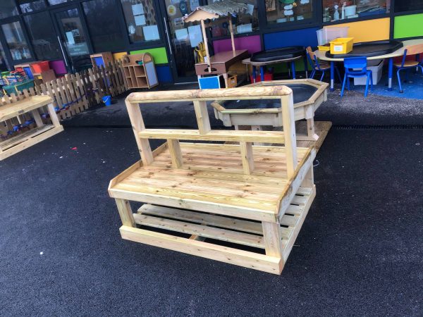 Outdoor Wooden Seating In Playground