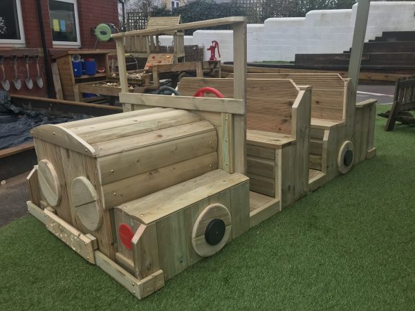 Wooden Car Seating With Steering Wheels